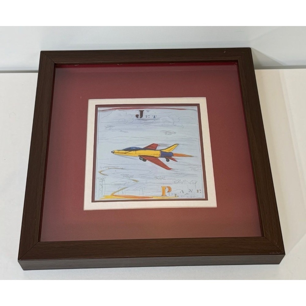 Framed and Matted Up In The Air "Jet" Art Print By Paul Gibson 13.5" x 13.5"